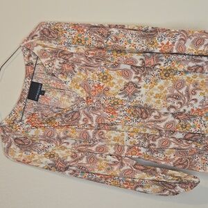 Cynthia Rowley Paisley V-Neck Blouse - Multicolor